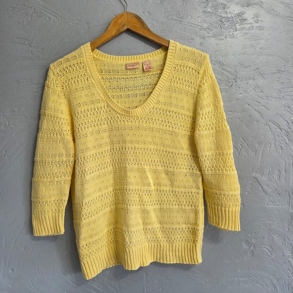 NorthCrest yellow light weight sweater woman's size M